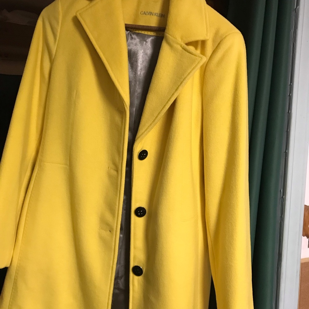 Calvin Klein Women's Yellow Coat